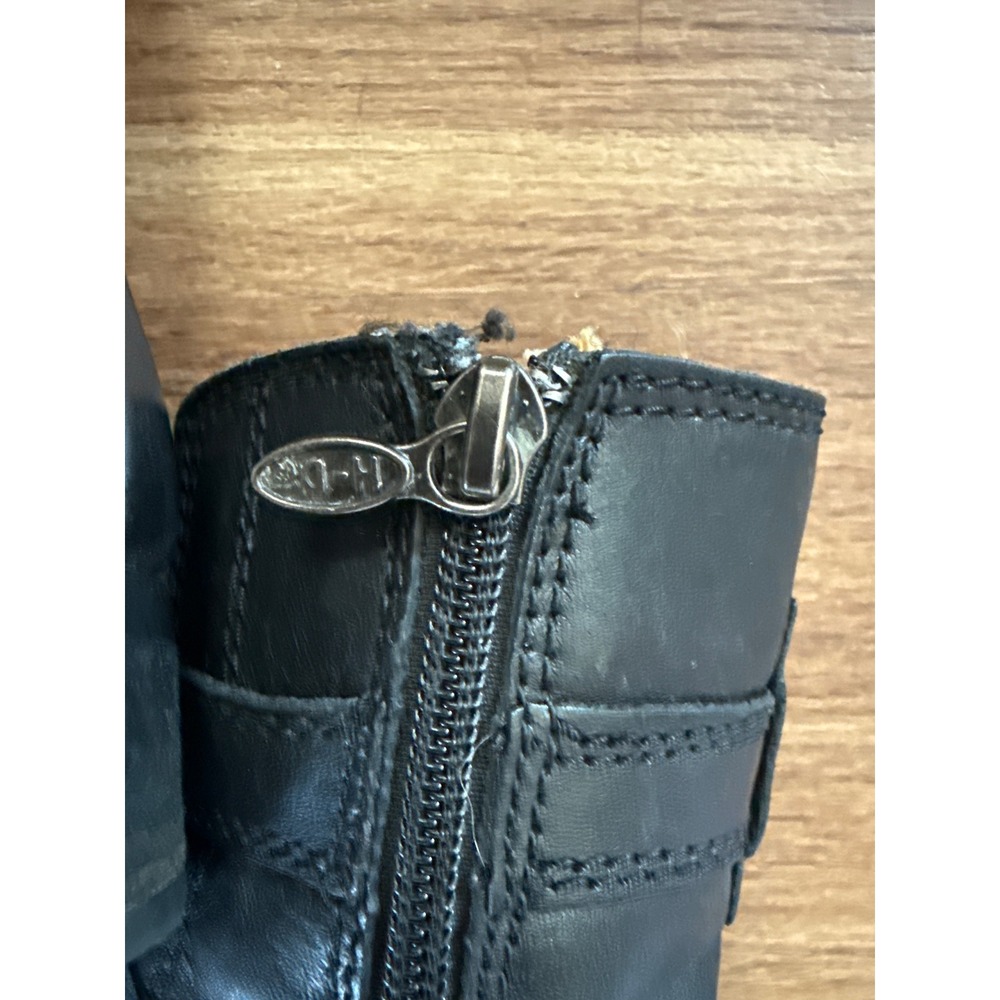 Harley-Davidson Womens Black Leather Triple Buckle Moto Boots 6.5 D84183 Biker - Picture 7 of 8